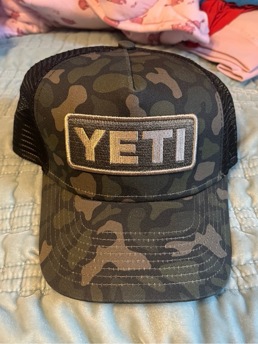 Yeti Green Camo Patch Trucker Cap